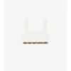 Top bikini con bordi a quadri