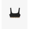 Top bikini con bordi a quadri