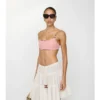 Top bikini con bordi a quadri