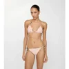 Top bikini con bordi a quadri