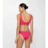 Top bikini con bordi a quadri