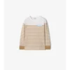 Top in cotone a maniche lunghe con strisce e logo
