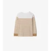 Top in cotone a maniche lunghe con strisce e logo