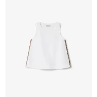 Top in cotone con bordi a righe