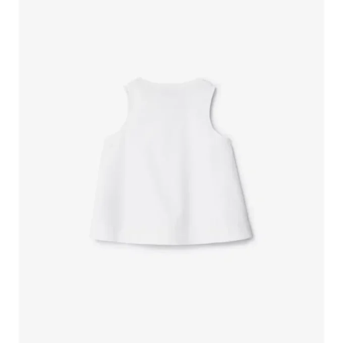Top in cotone con bordi a righe