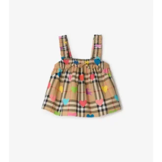 Top in cotone con motivo a cuori