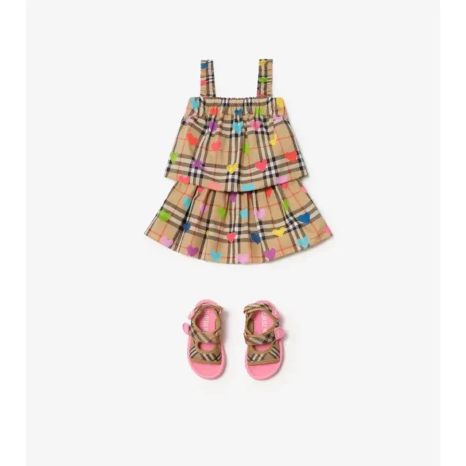 Top in cotone con motivo a cuori