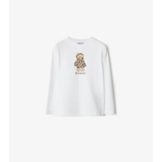 Top in cotone con orsacchiotto