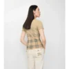 Top in cotone elasticizzato a quadri sfumati