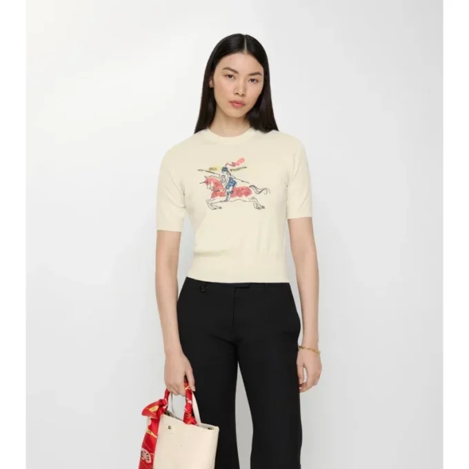 Top in lana EKD con ricamo a punto croce