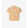 Top in misto cotone a motivi floreali