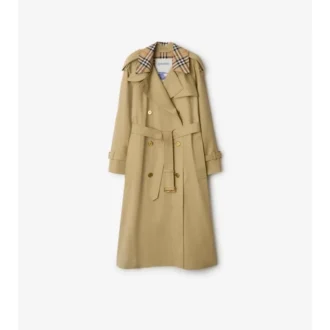 Trench Castleford con collo lungo a quadri