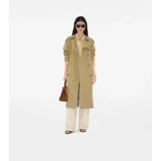 Trench Castleford con collo lungo a quadri