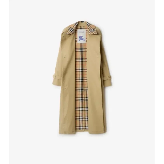 Trench Castleford con collo lungo a quadri