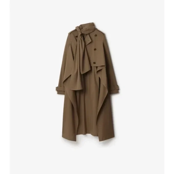 Trench Coat con lunga sciarpa in seta