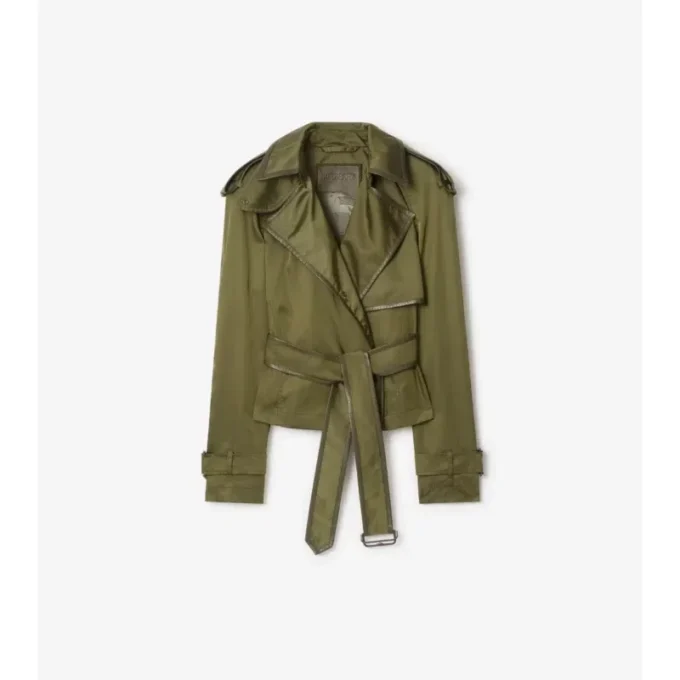 Trench Coat corto in misto nylon