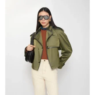 Trench Coat corto in misto nylon
