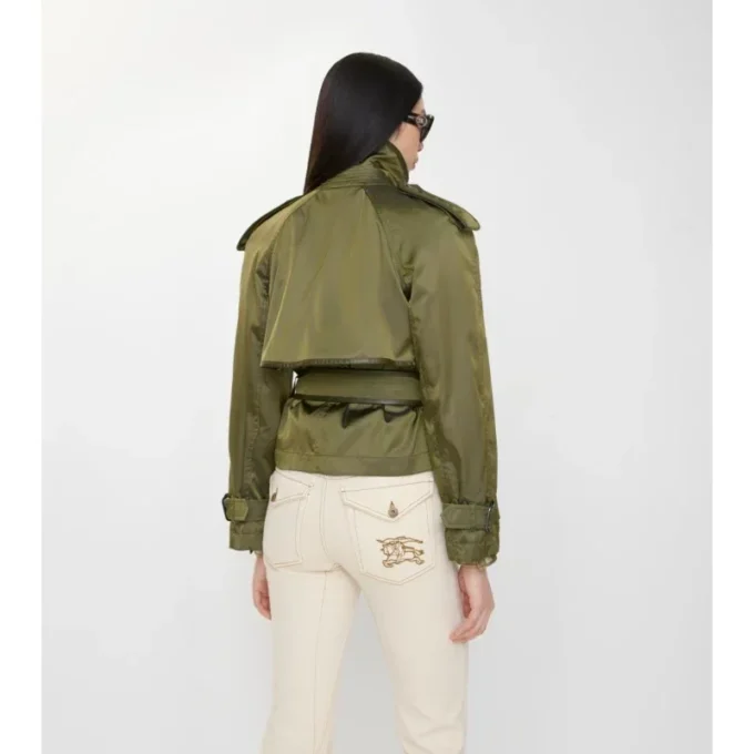 Trench Coat corto in misto nylon
