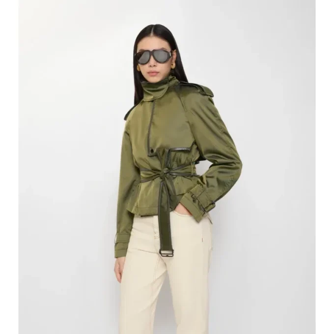 Trench Coat corto in misto nylon