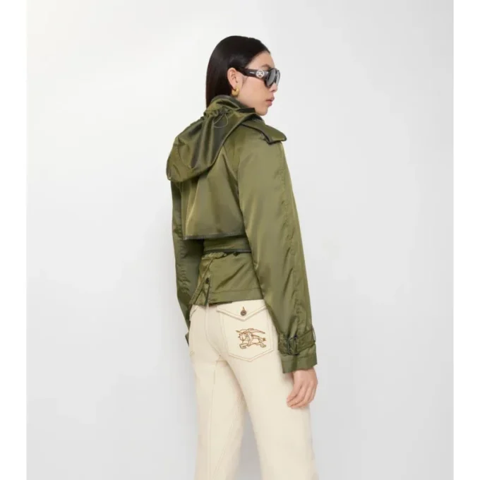 Trench Coat corto in misto nylon