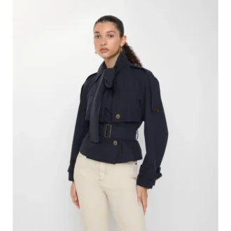 Trench Coat corto in tela Trerose