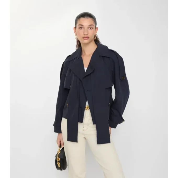 Trench Coat corto in tela Trerose