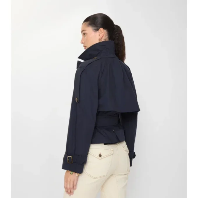 Trench Coat corto in tela Trerose