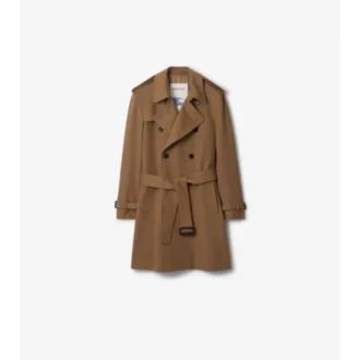 Trench Coat in cashmere di media lunghezza