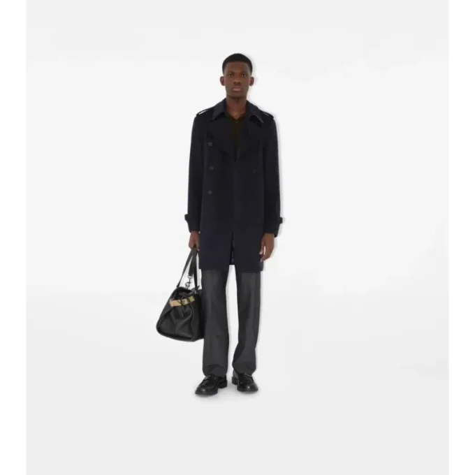 Trench Coat in cashmere di media lunghezza