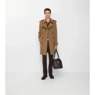 Trench Coat in cashmere di media lunghezza