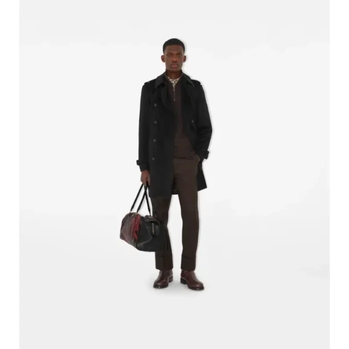 Trench Coat in cashmere di media lunghezza