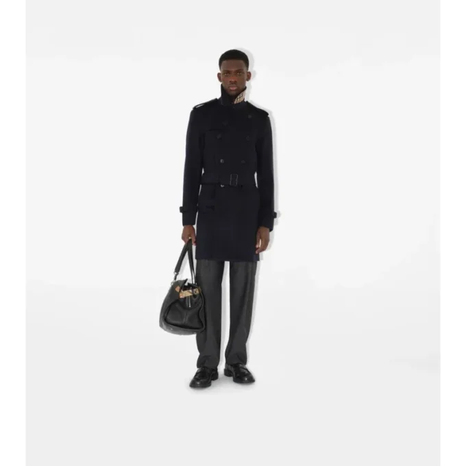 Trench Coat in cashmere di media lunghezza