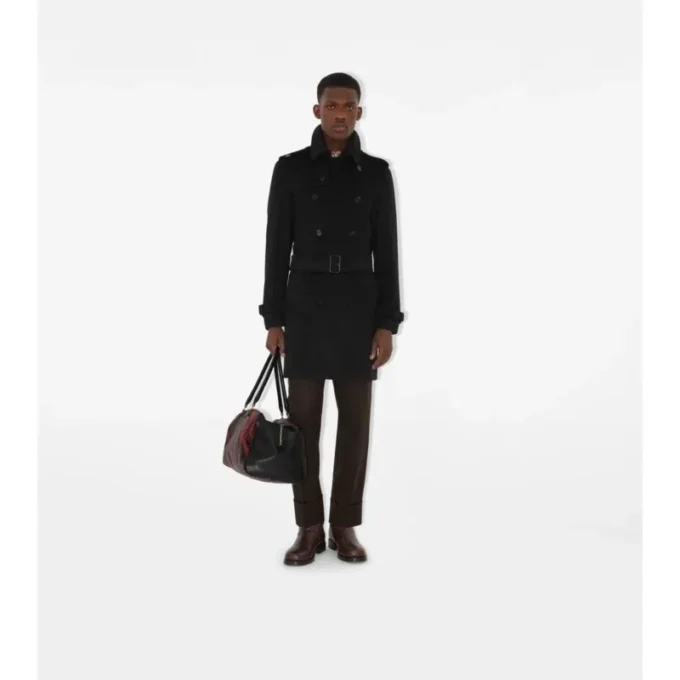 Trench Coat in cashmere di media lunghezza