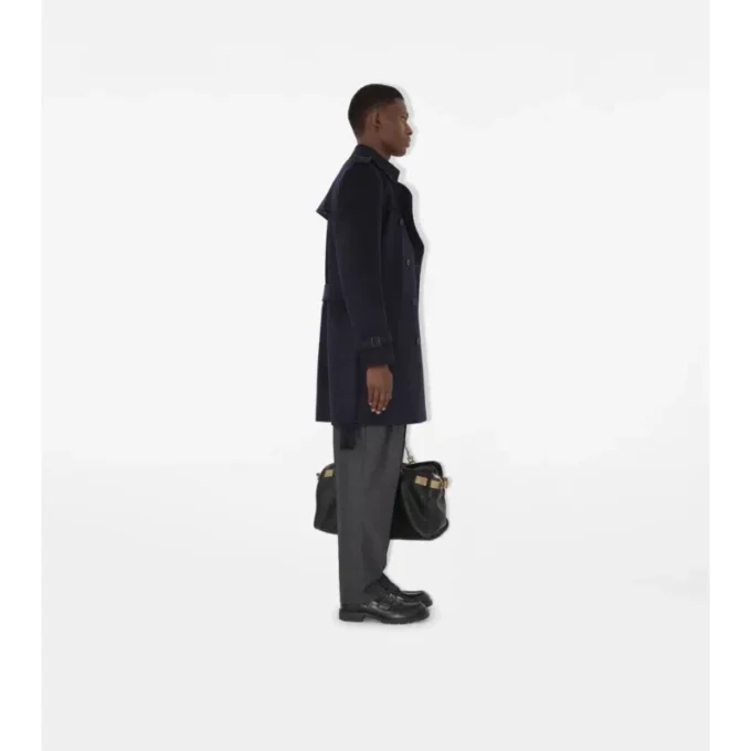Trench Coat in cashmere di media lunghezza
