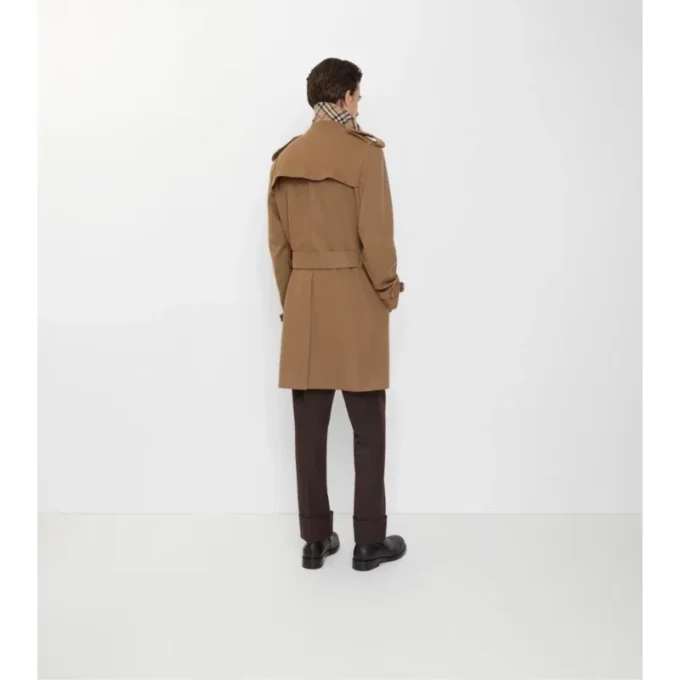Trench Coat in cashmere di media lunghezza