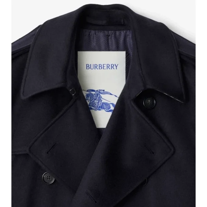 Trench Coat in cashmere di media lunghezza