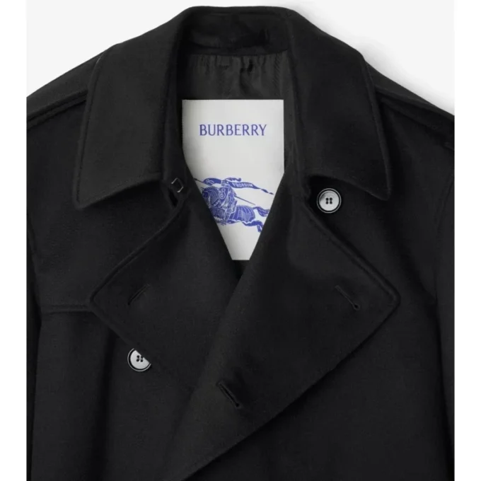 Trench Coat in cashmere di media lunghezza