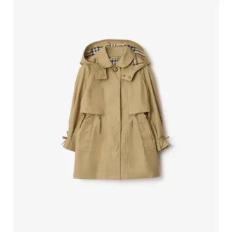 Trench Coat in cotone con cappuccio