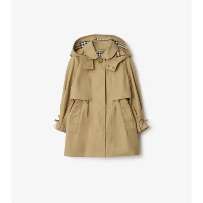 Trench Coat in cotone con cappuccio