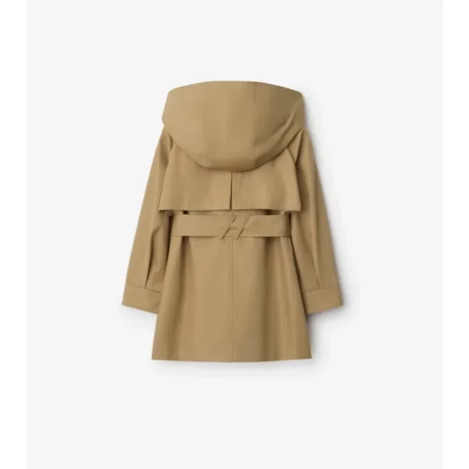 Trench Coat in cotone con cappuccio