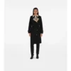 Trench Coat in gabardine a quadri con collo lungo