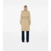 Trench Coat in gabardine a quadri con collo lungo
