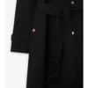 Trench Coat in gabardine a quadri con collo lungo