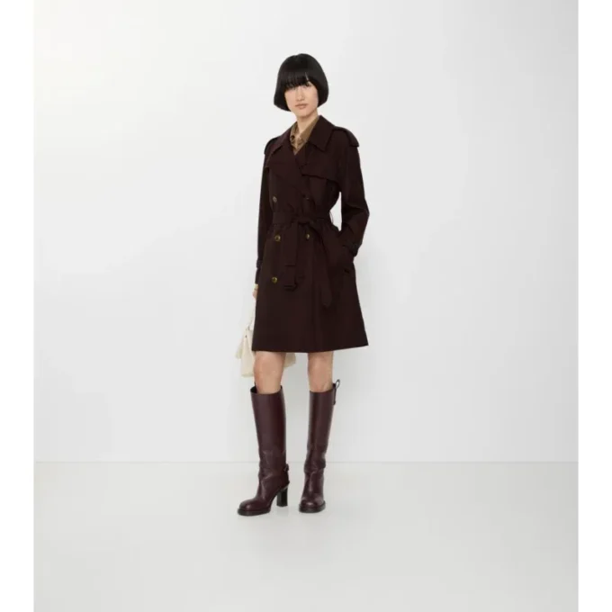Trench Coat in gabardine Castleford di media lunghezza