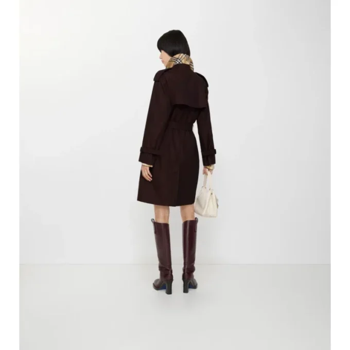 Trench Coat in gabardine Castleford di media lunghezza