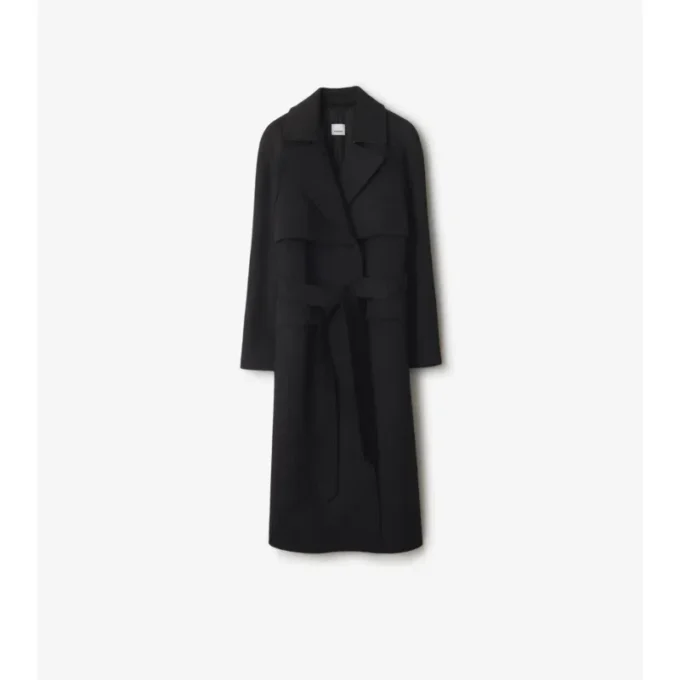 Trench Coat in lana e cashmere lungo