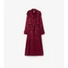 Trench Coat in seta a quadri
