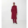 Trench Coat in seta a quadri