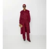Trench Coat in seta a quadri