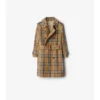 Trench Coat in twill di cotone a quadri